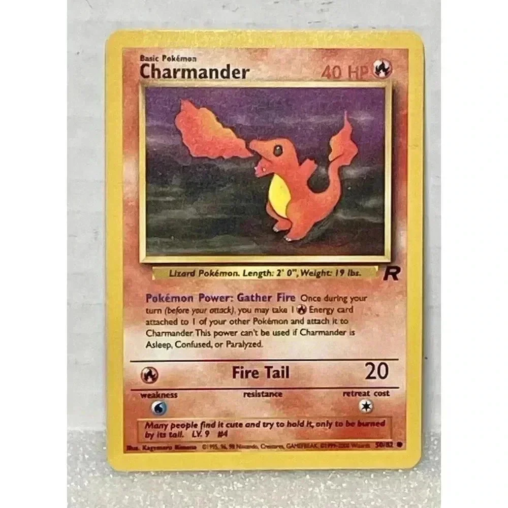 Charmander 50/82 Team‎ Rocket Unlimited 2000 WOTC Pokémon Non Halo Vintage NM